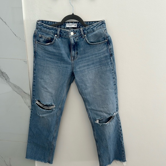 Pull&Bear distressed  wide leg jeans - Picture 1 of 6